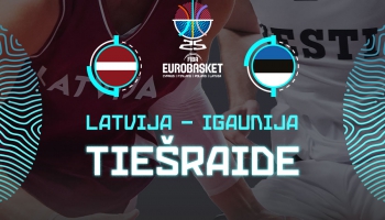 TIEŠRAIDE. Latvijas un Igaunijas spēle Eiropas čempionātā basketbolā