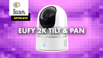 "Eufy 2K Tilt and Pan" video novērošanas kameras apskats DigitālāsBrokastis