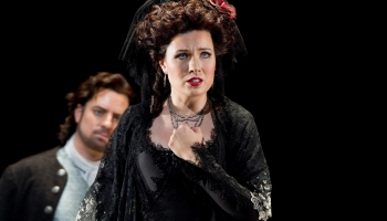 Marina Rebeka V.A. Mocarta operas "Dons Žuans" iestudējumā Ņujorkas Metropoles operā