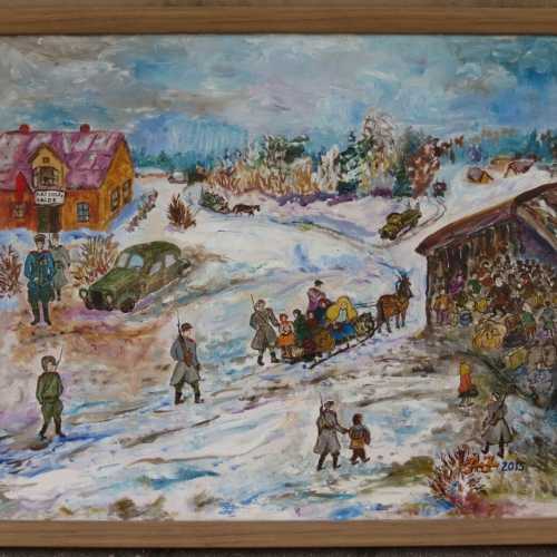 Aina Jurēvica-Krēmere bērnībā piedzīvotās deportācijas iemūžinājusi četrās gleznās