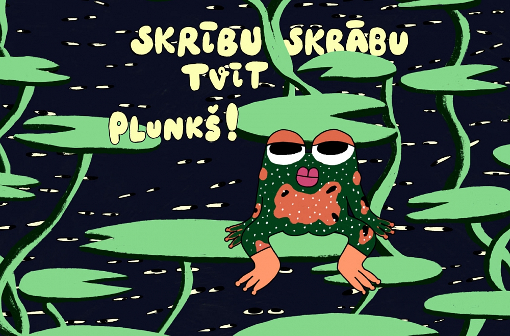 “Skrību skrābu tvīt plunkš!”