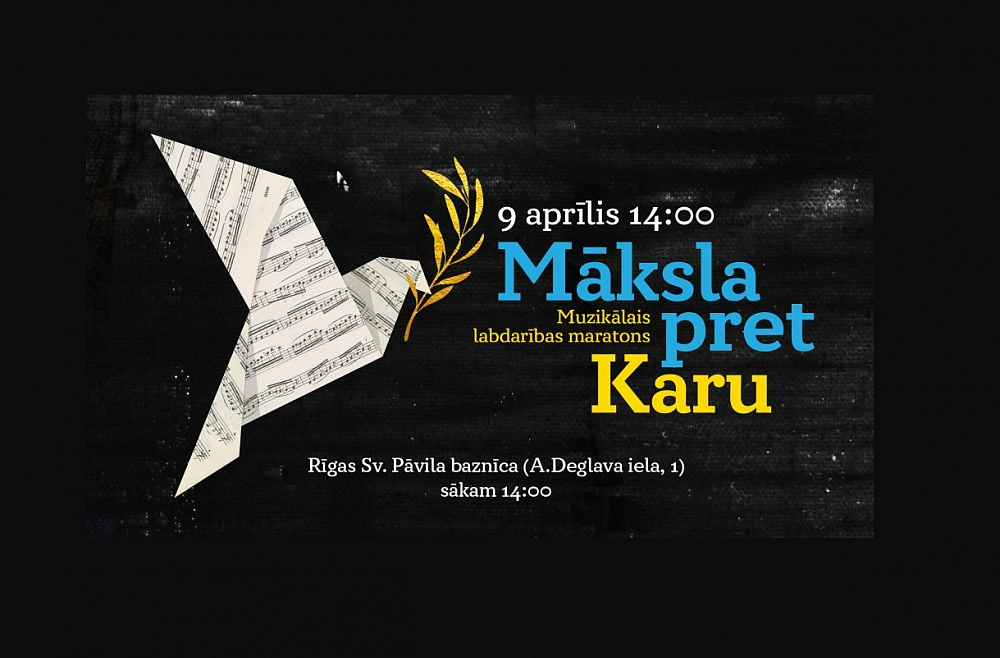 Seven hours for Ukraine.  Ilona Birģele / LR3 / / Latvijas Radio tells about the concert “Art Against War”