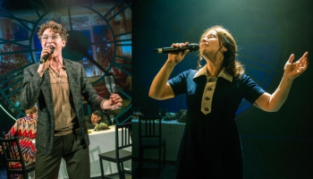 Актеры Эвилена Протектор и Никита Осипов в последней субботней программе "Домская площадь"