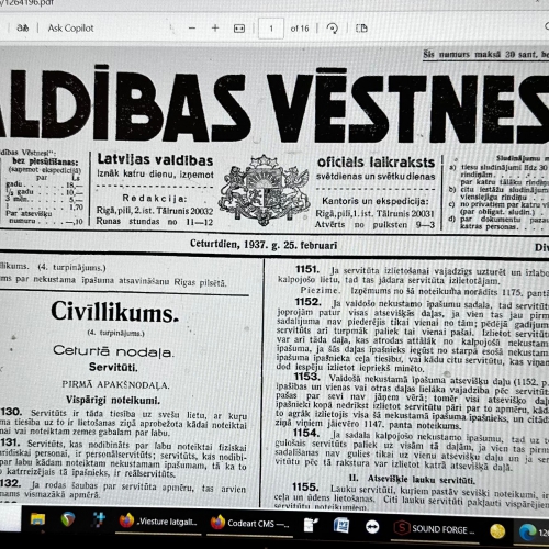 „Viesture latgalīša acim” – Latvejis civillykuma viesture