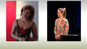 Dubultportretā mamma un meita - dzejniece Iveta Šimkus un pianiste Aurēlija Šimkus