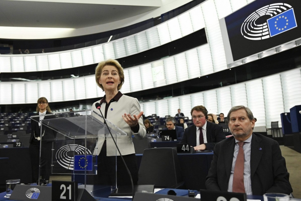 EC President Urzula von der Leiena reports to the European Parliament on the situation in the Union / LR1 / / Latvijas Radio