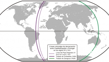 22. aprīlis. Saragosas līgums sadala zemeslodi ārpus Eiropas portugāļu un spāņu starpā