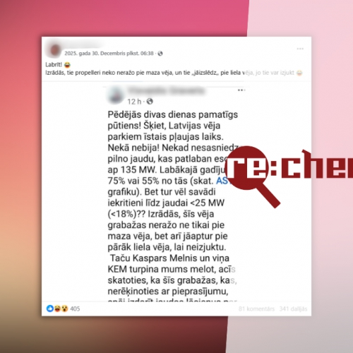 Re:check: Vai decembra beigās vējš bija par stipru, lai turbības ražotu elektrību?