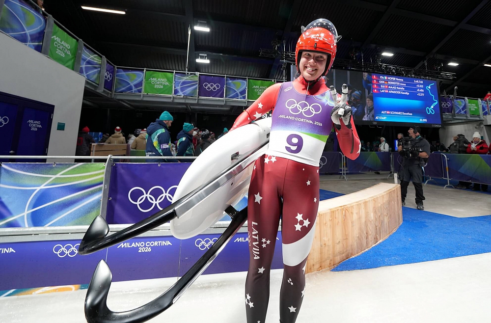 ziemas olimpiskas speles 2026 kamaninas Kendija Aparjode