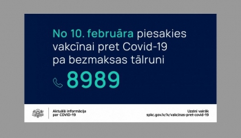 No 10. februāra vakcīnai pret Covid-19 varēs pieteikties arī telefoniski