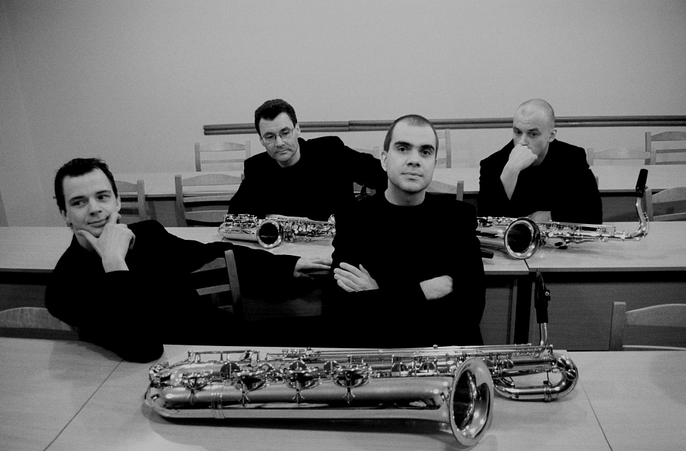 Rīgas saksofonu kvartets: Ainars Šablovskis (no kreisās), Artis Sīmanis, Renārs Lācis un Gints Pabērzs