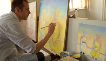 Gleznotājs Reinis Liepa, kurš dzīvē vairāk ir gleznošanas skolotājs