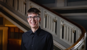 Konkursa "Latvijas jaunais virtuozs" finālista Oskara Tamana rīta sveiciens