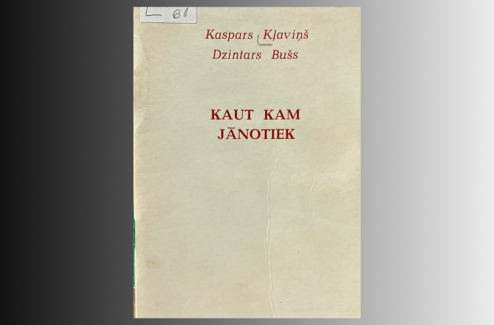 "Trešdaļgadsimta balvai" nominētās grāmatas. Dzejas krājums “Kaut kam jānotiek"